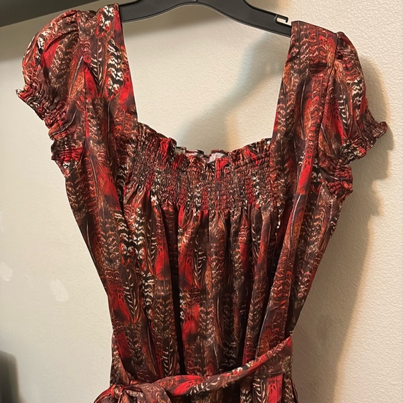 EShakti Dress Sz 12, Feather Dress, has belt, pockets, NWOT - Picture 2 of 10